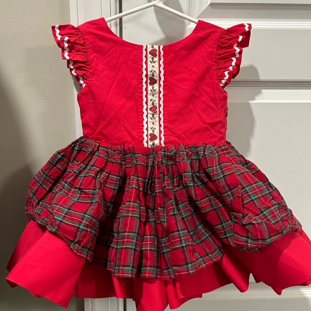 Dollcake Red Christmas plaid 4T